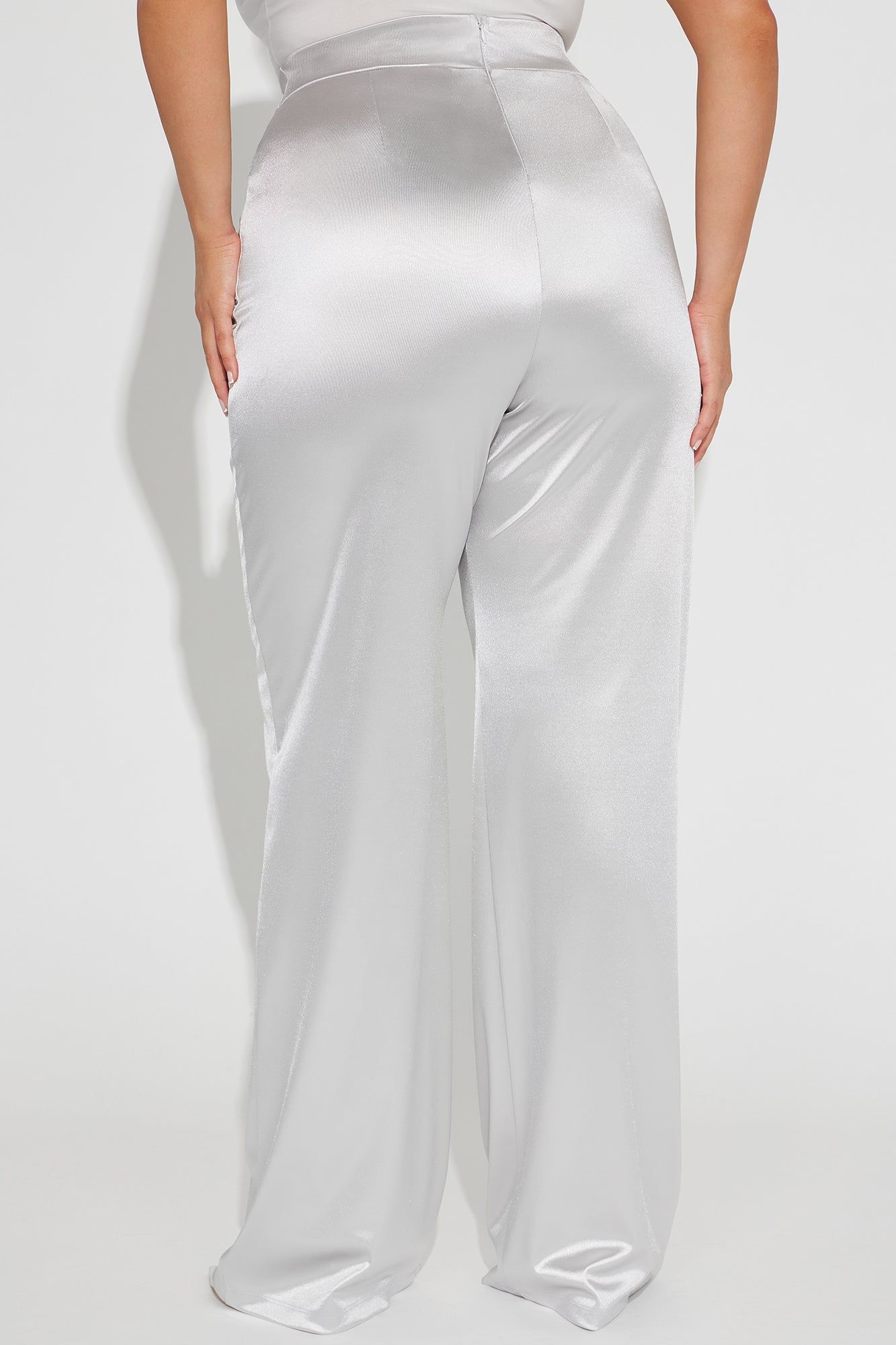 Call It Even Wide Leg Satin Dress Pants - Silver sold by Fashion Nova product image thumbnail 6