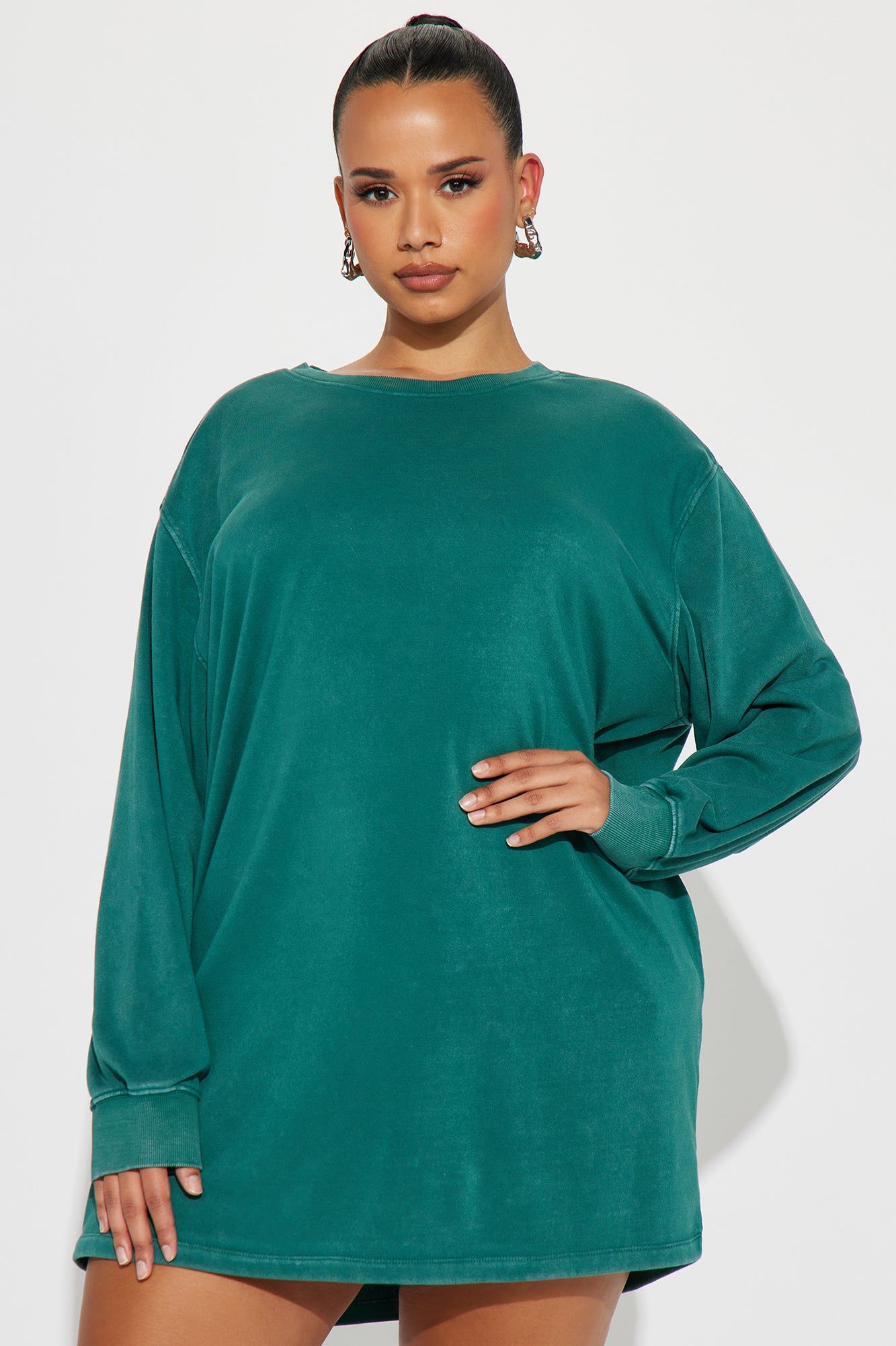 Sweat It Out Sweatshirt Mini Dress - Green sold by Fashion Nova product image thumbnail 4