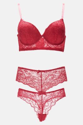 Switch It Up Bra and 2 Panty Set - Red sold by Fashion Nova