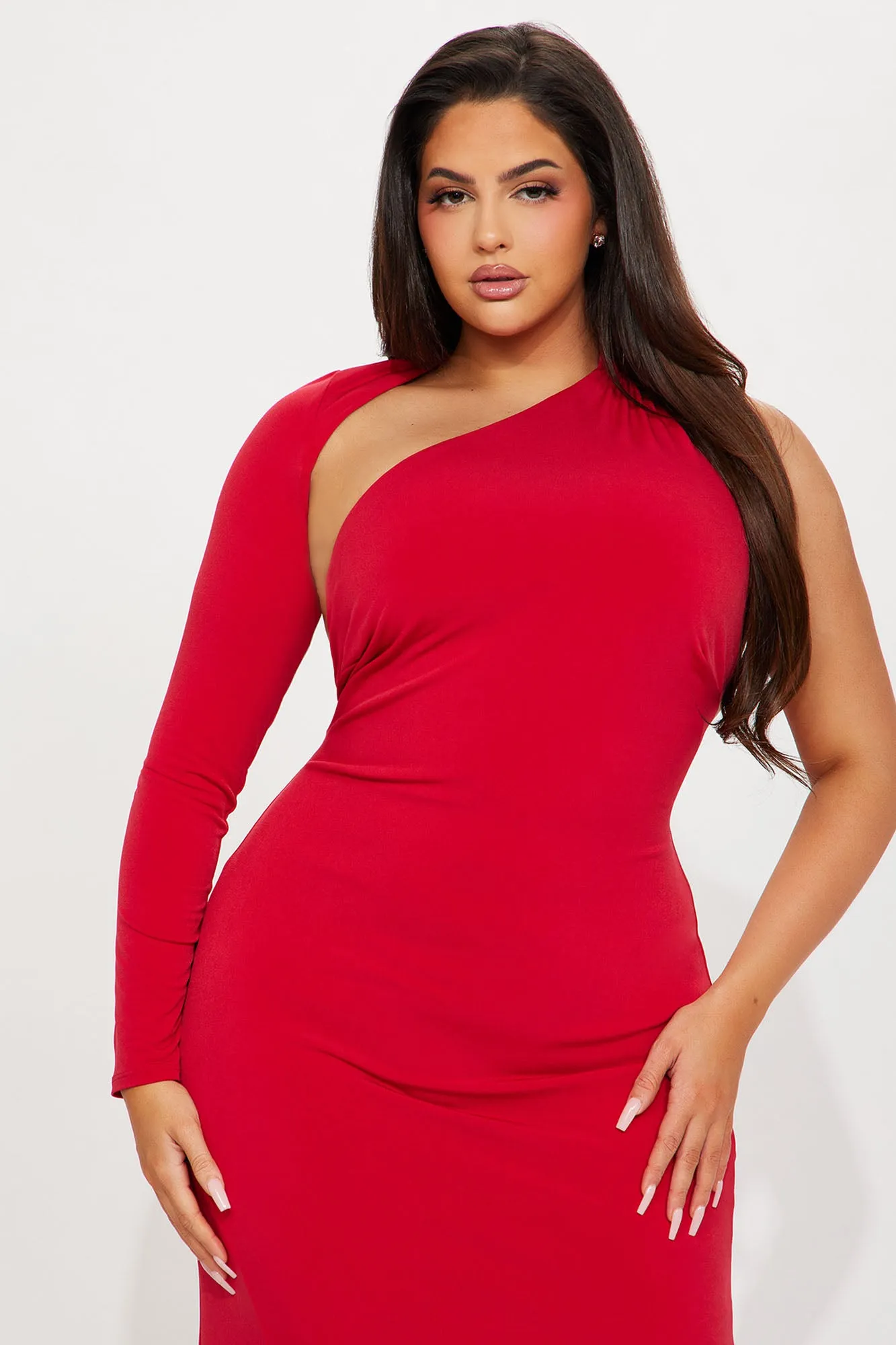 Lisa One Shoulder Maxi Dress - Red sold by Fashion Nova product image thumbnail 5