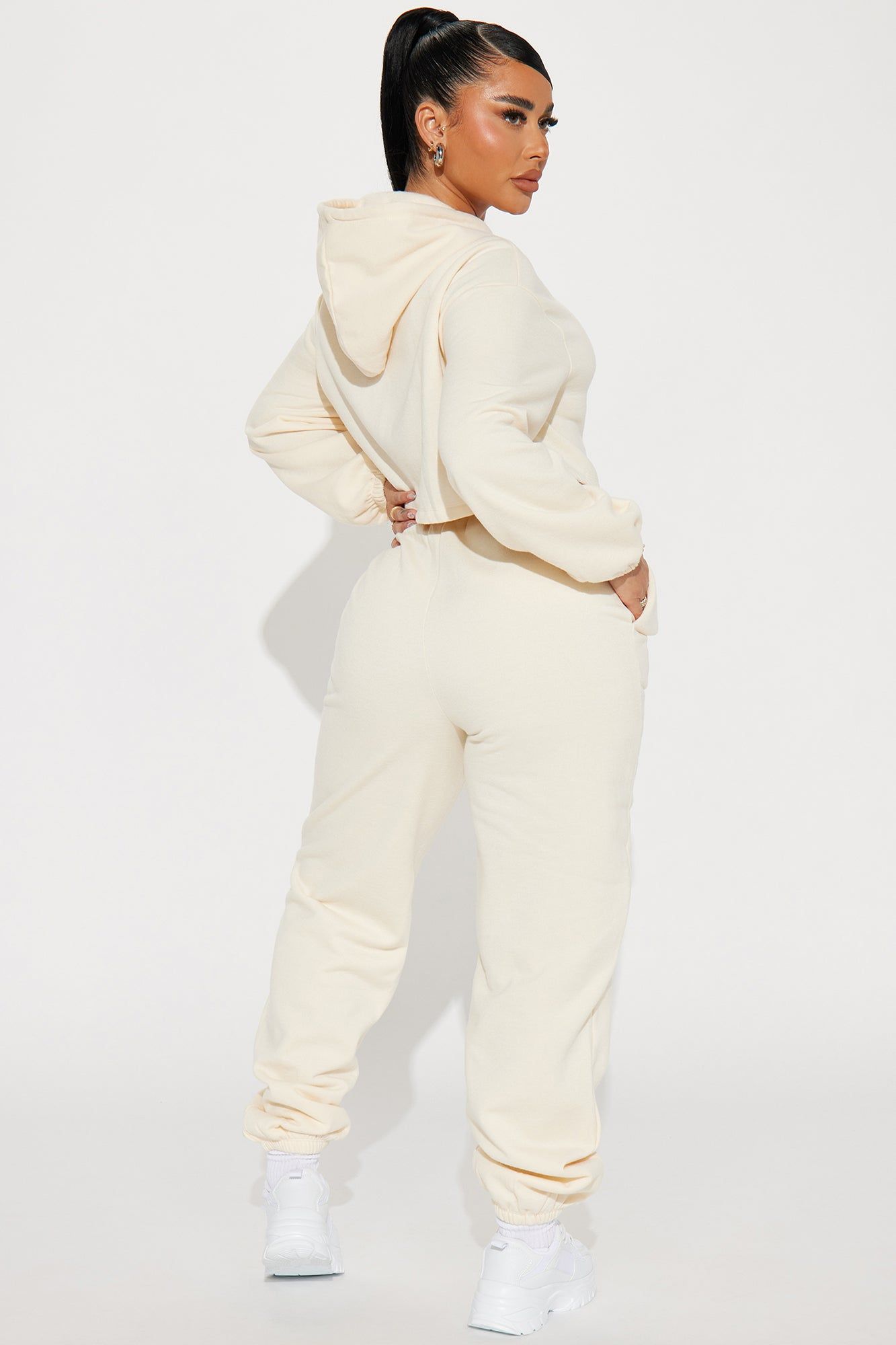 Find Out Fleece Jogger Set - Cream sold by Fashion Nova product image thumbnail 4
