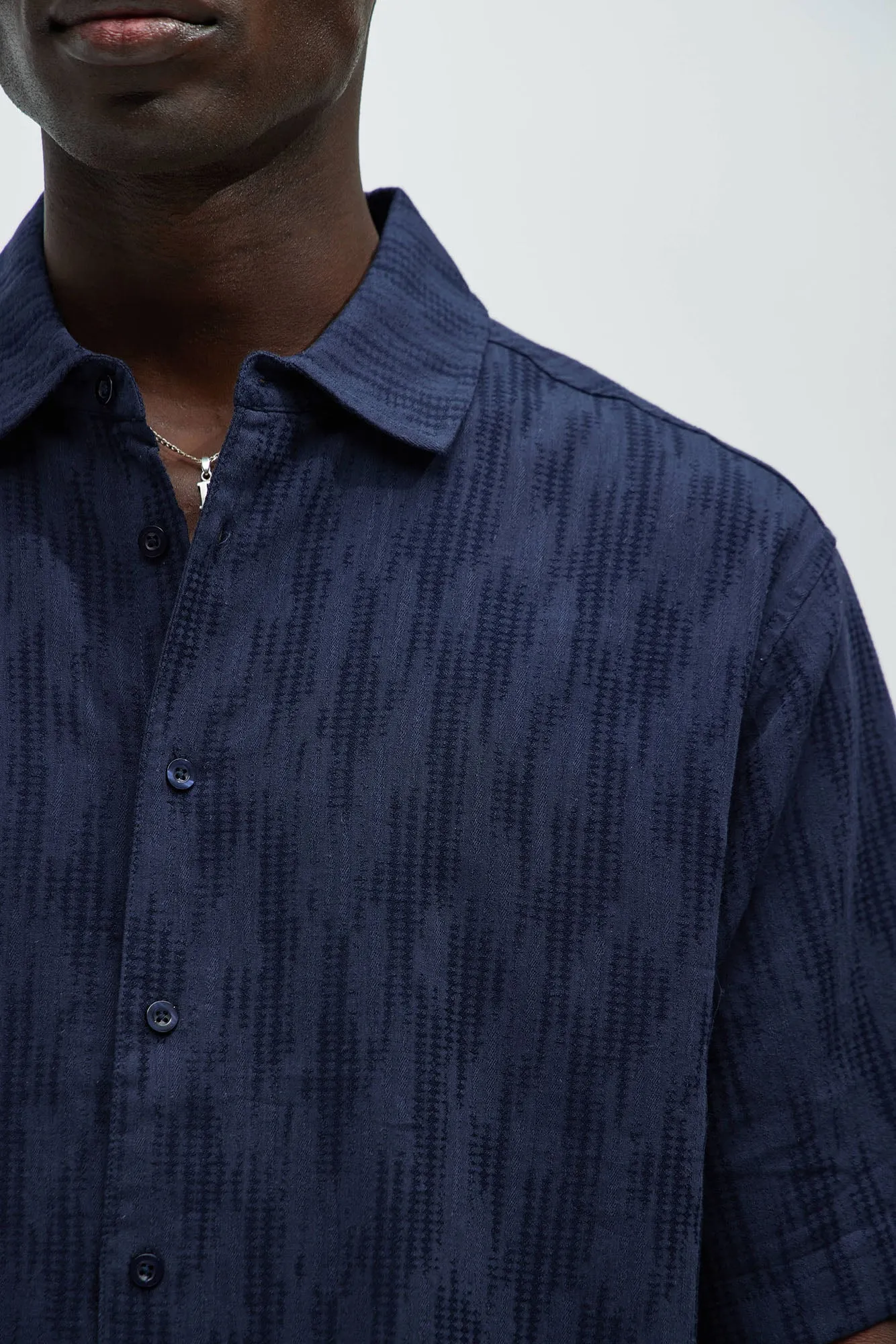 Up In The High Tide Linen Shirt - Navy sold by Fashion Nova product image thumbnail 3