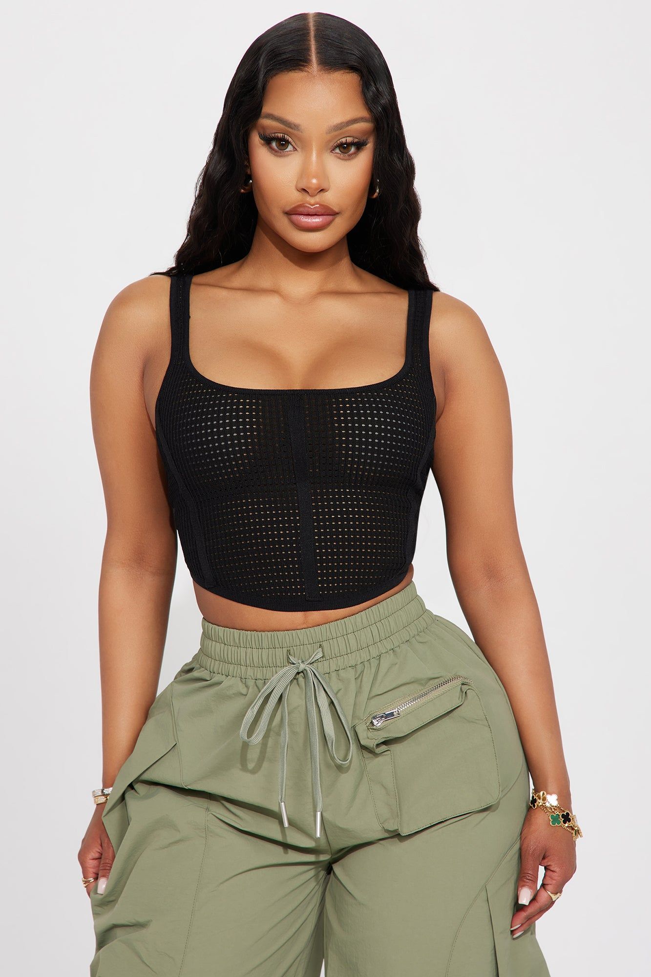 Summer In Capri Corset Top - Black sold by Fashion Nova