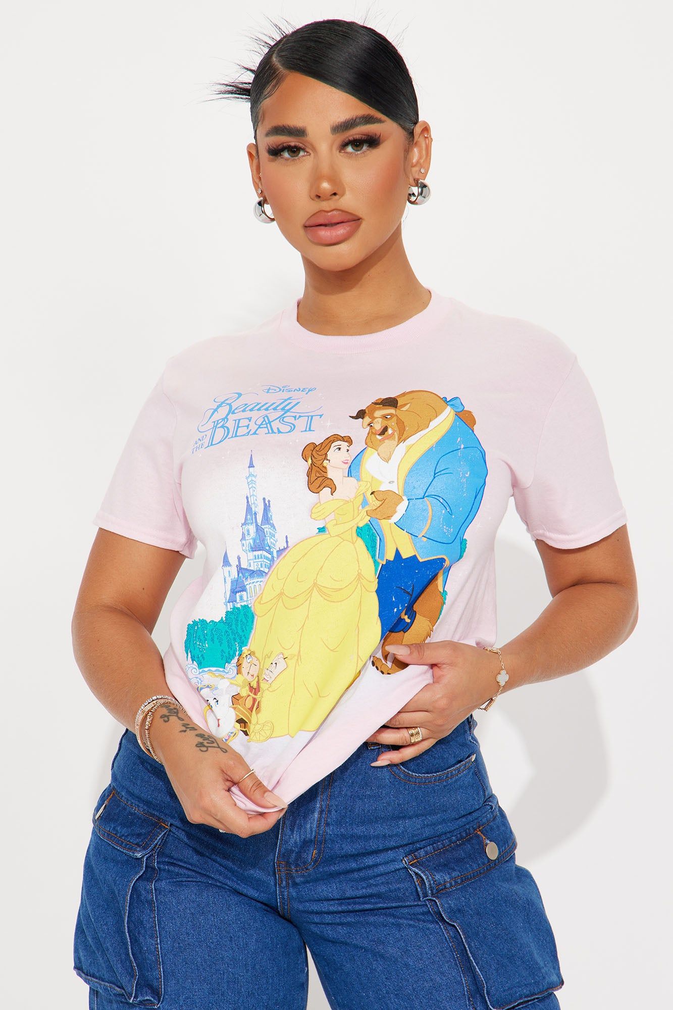 Beauty And The Best Graphic Tshirt - Pink sold by Fashion Nova
