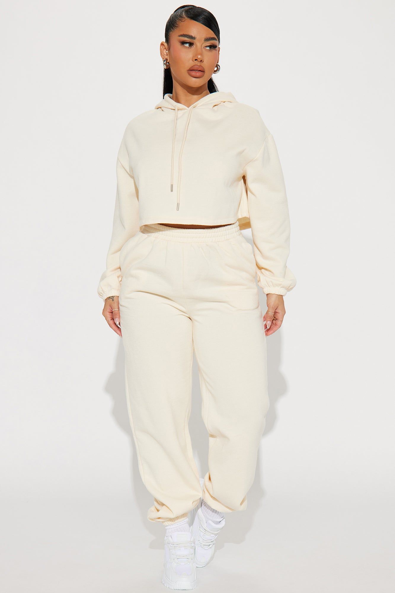 Find Out Fleece Jogger Set - Cream sold by Fashion Nova product image thumbnail 2