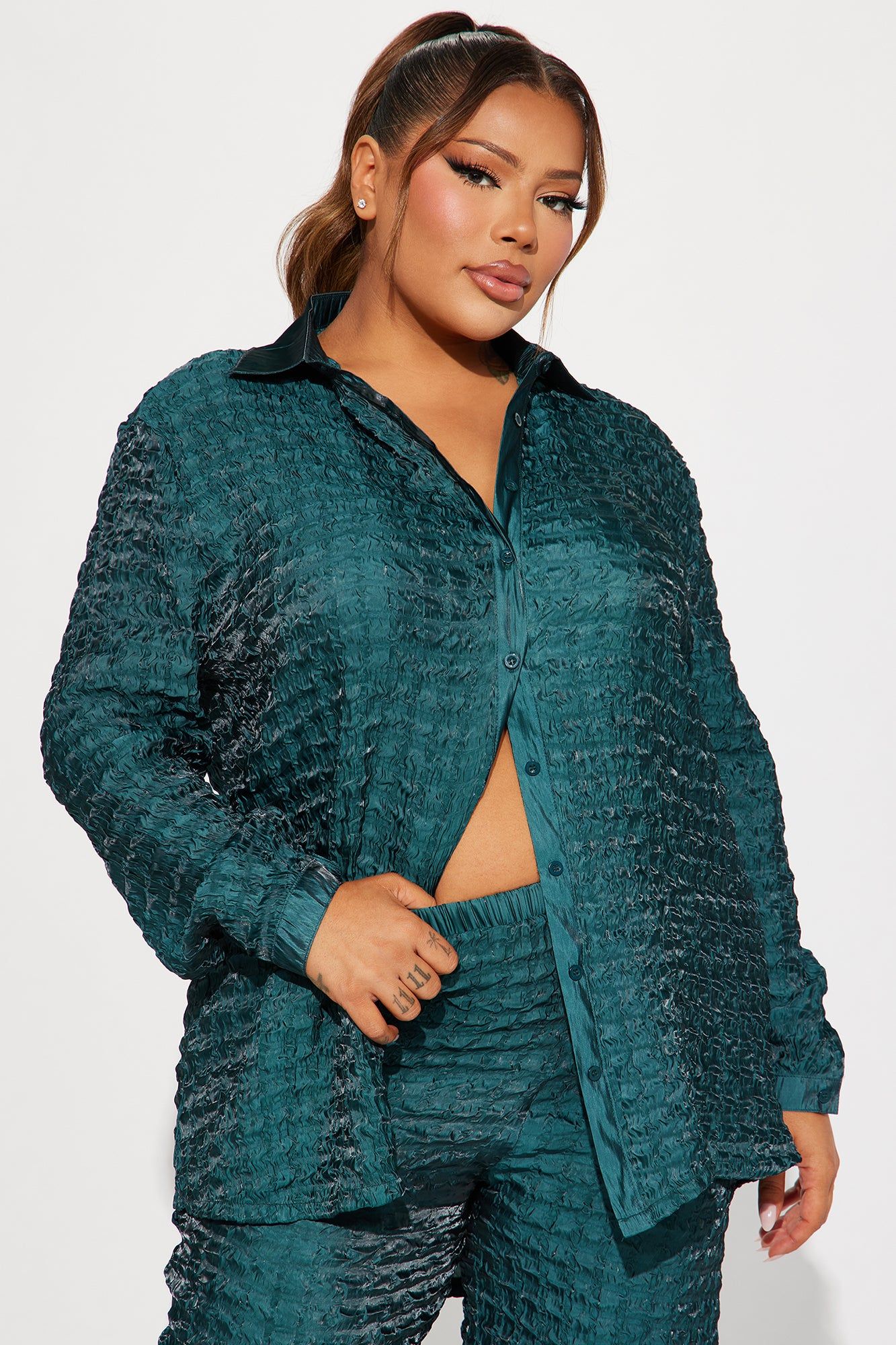 Royal Textured Pant Set - Hunter sold by Fashion Nova product image thumbnail 5