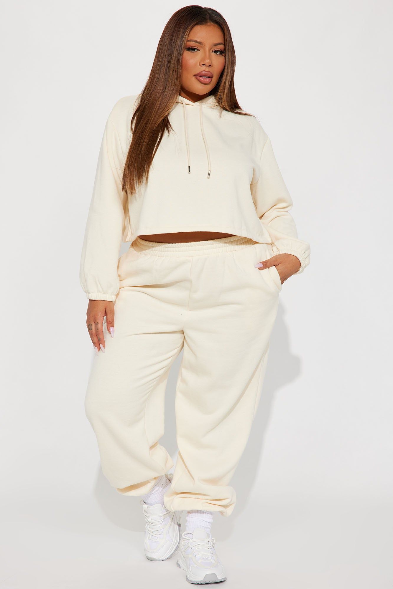 Find Out Fleece Jogger Set - Cream sold by Fashion Nova product image thumbnail 5