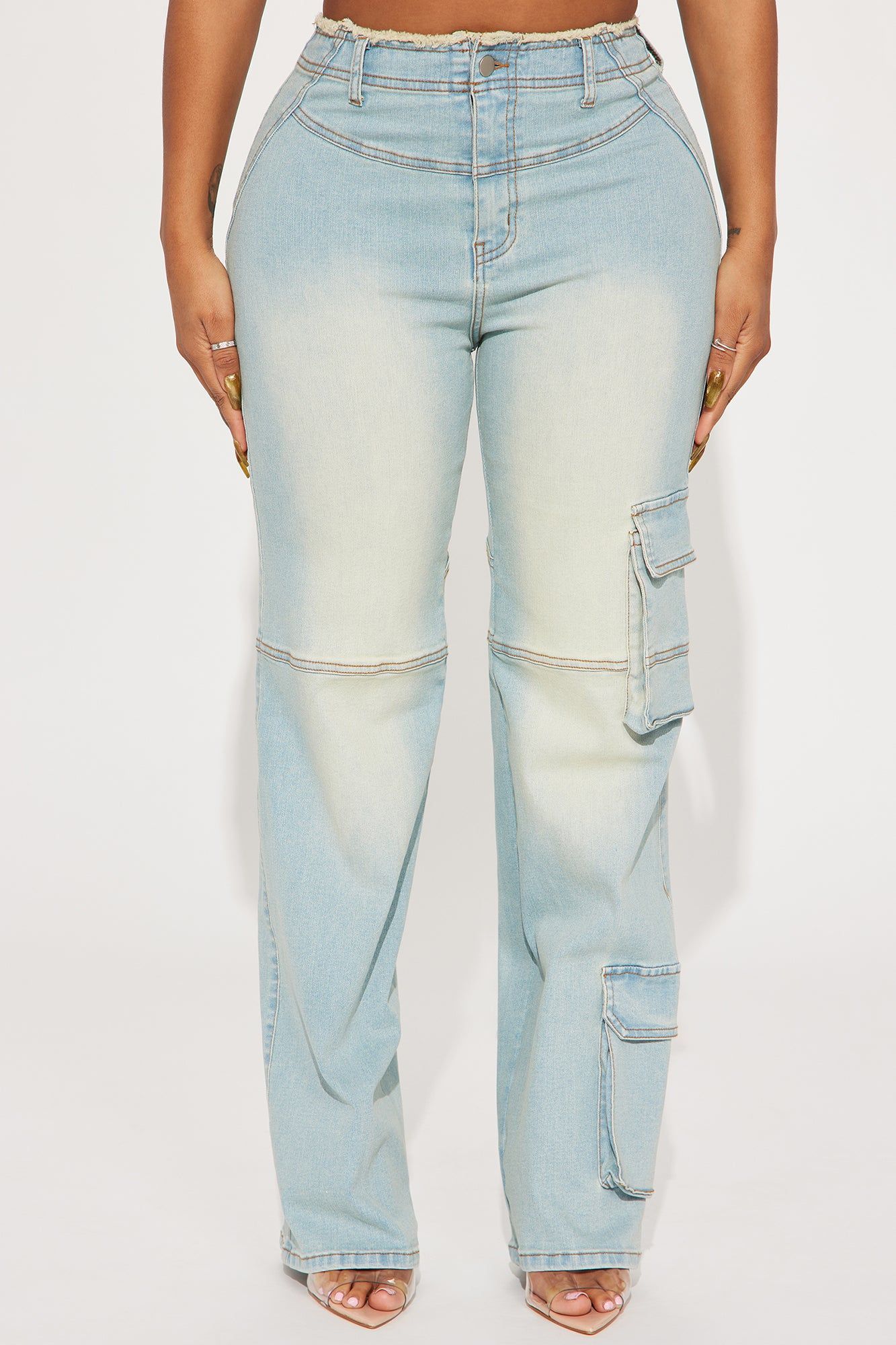 Nothing Can Stop Us Cargo Jeans - Light Wash sold by Fashion Nova product image thumbnail 2