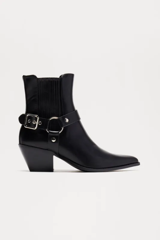 Reyes Hardware Booties - Black sold by Fashion Nova
