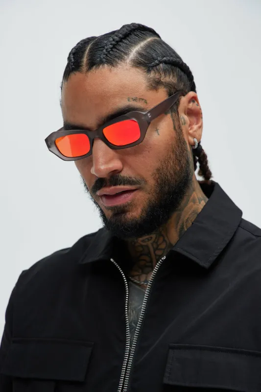 Never Tamed Sunglasses - Black/Red sold by Fashion Nova
