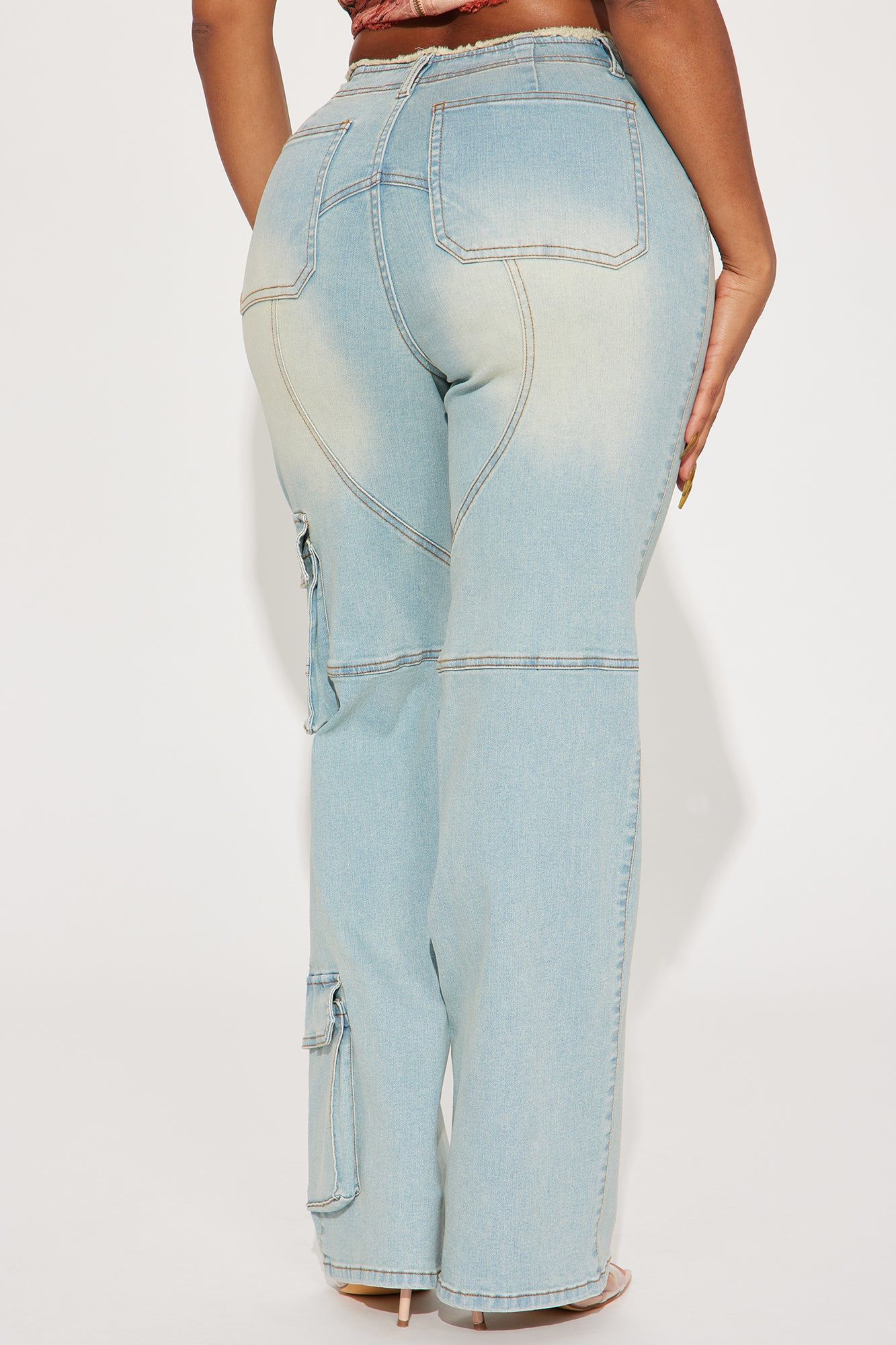 Nothing Can Stop Us Cargo Jeans - Light Wash sold by Fashion Nova product image thumbnail 3