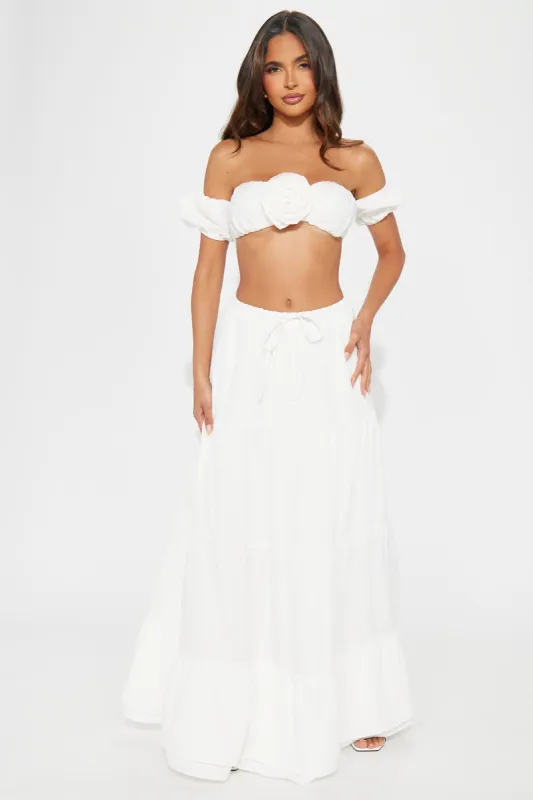 Bella Rose Skirt Set - White sold by Fashion Nova
