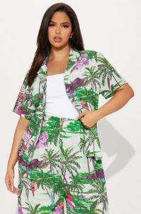 Island Time Pant Set - Green/combo sold by Fashion Nova