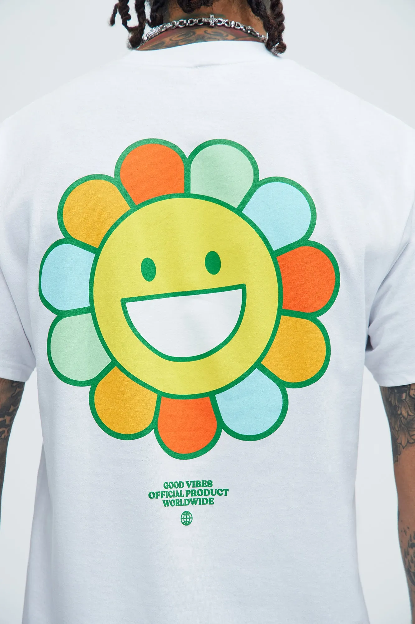 Good Vibes Worldwide Short Sleeve Tee - White sold by Fashion Nova product image thumbnail 4