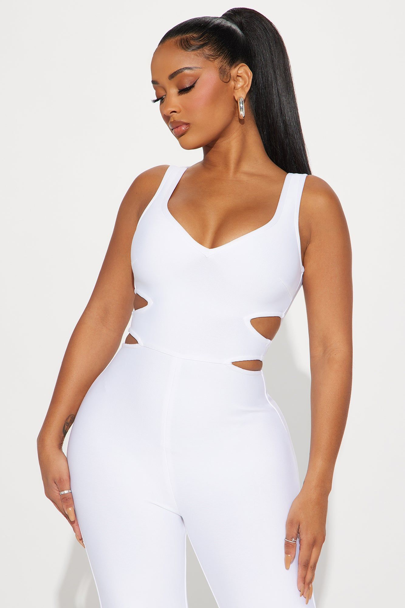 On The Stage Bandage Jumpsuit - White sold by Fashion Nova product image thumbnail 2