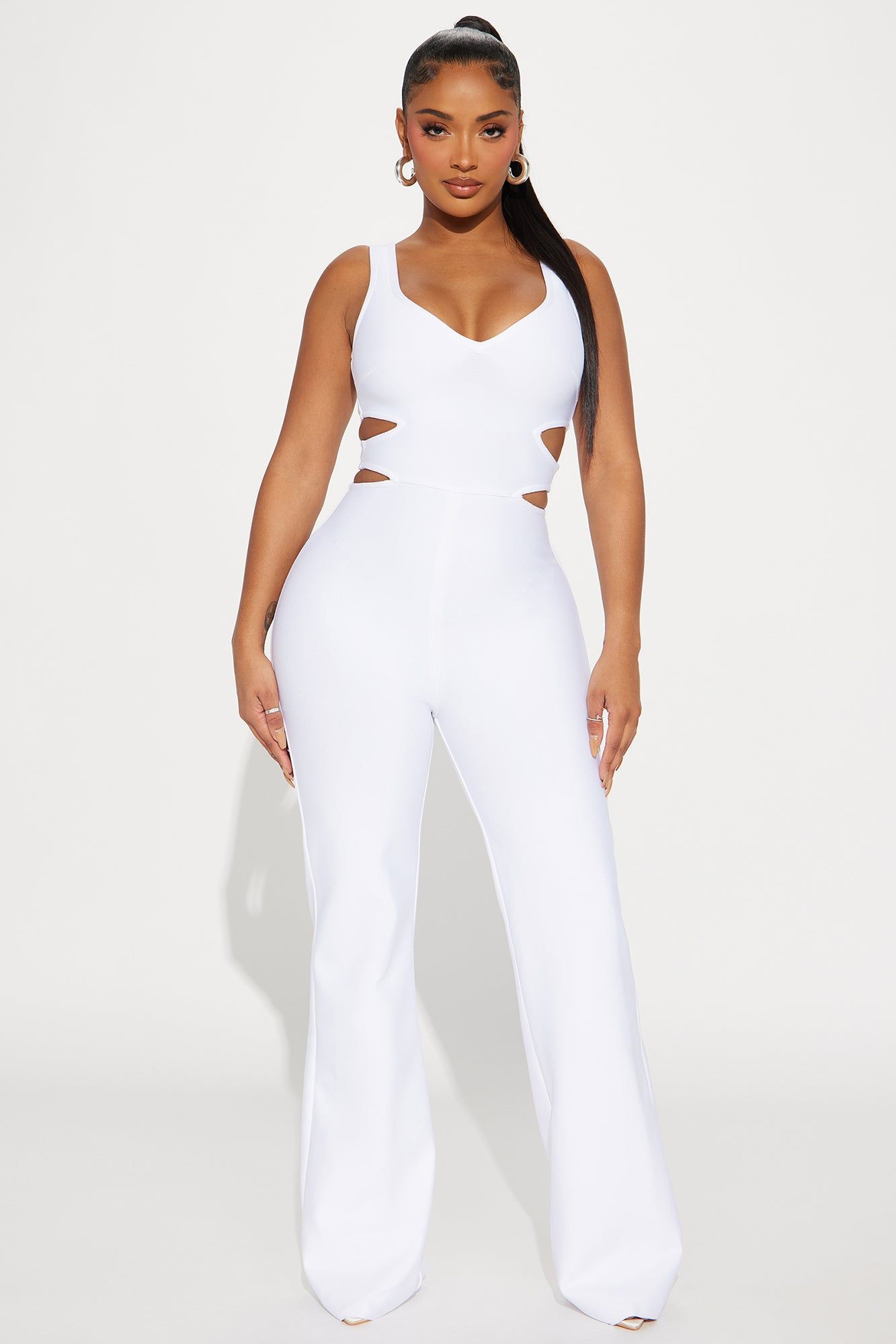 On The Stage Bandage Jumpsuit - White sold by Fashion Nova