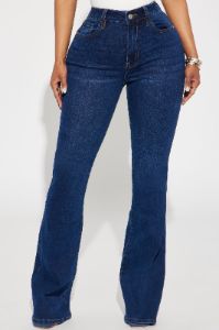 Tall Affair Of The Flare Stretch Jeans - Dark Wash sold by Fashion Nova