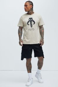 Star Wars Boba Fett Hunted Short Sleeve Tee - Cream sold by Fashion Nova