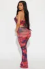 See Thru Me Mesh Pant Set - Red/combo sold by Fashion Nova