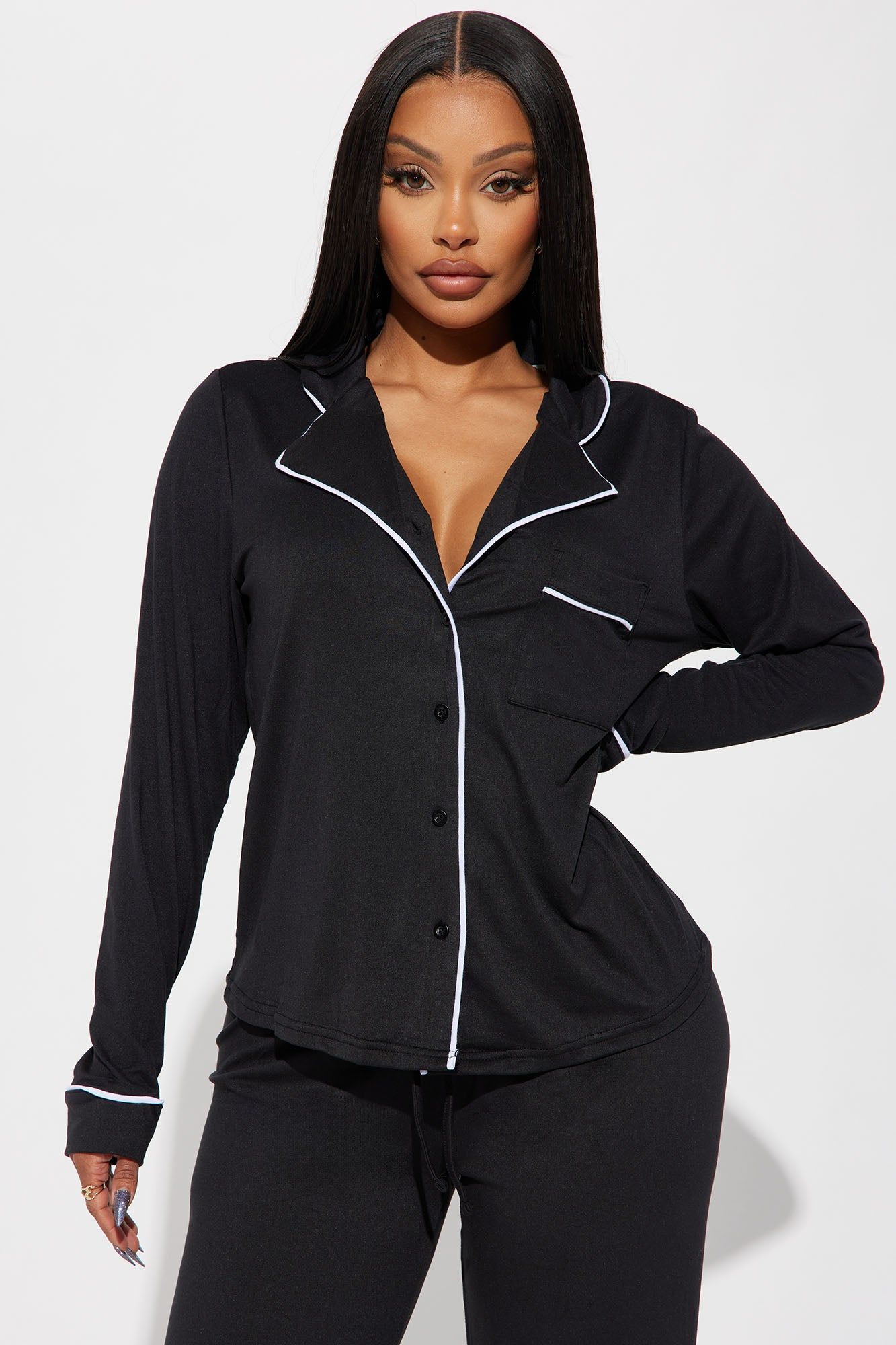 In The Morning PJ Pant Set - Black sold by Fashion Nova product image thumbnail 2