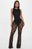 Make It To Forever Lace Jumpsuit - Black sold by Fashion Nova