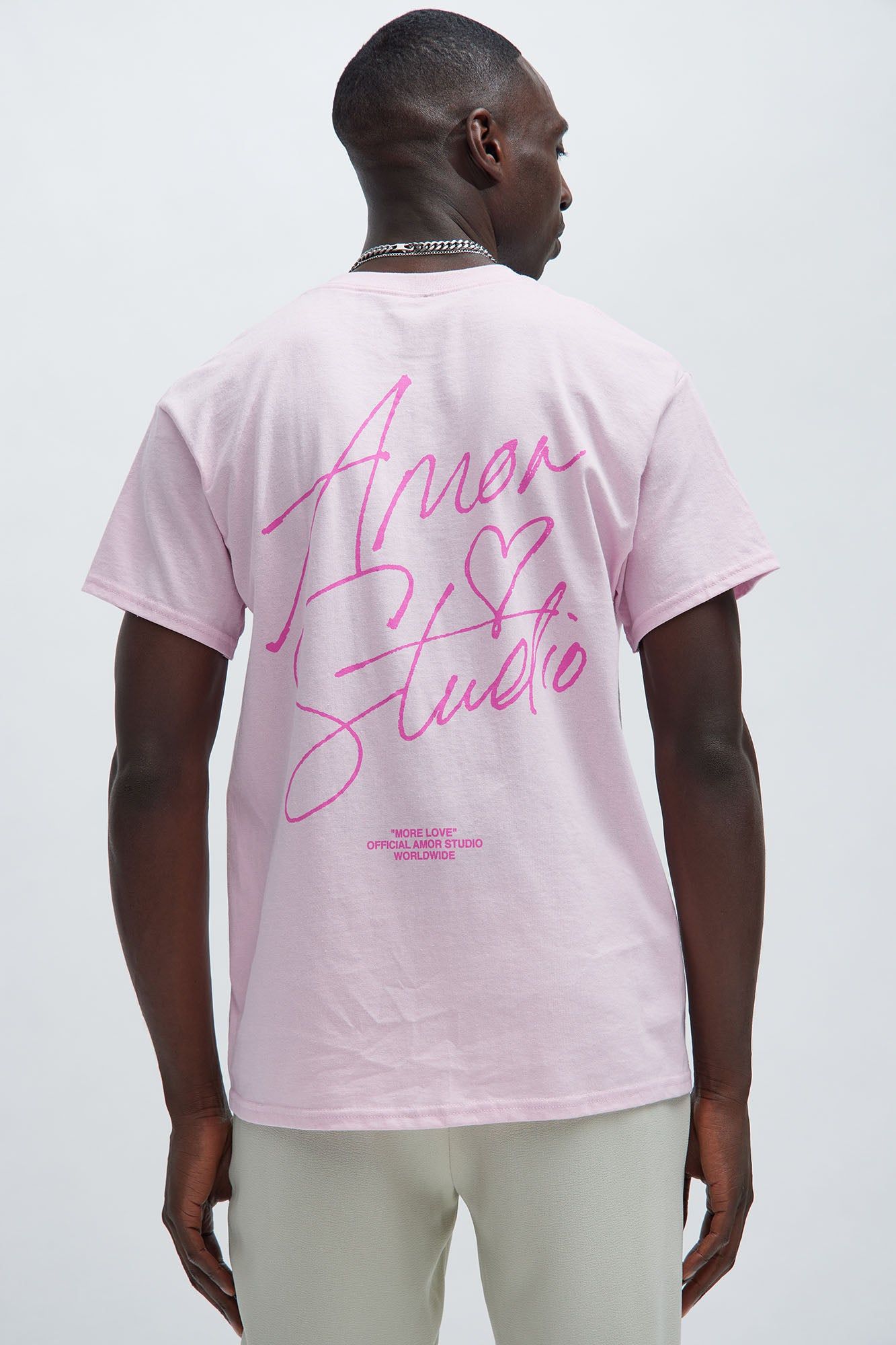 Amor Studio Signature Short Sleeve Tee - Pink sold by Fashion Nova