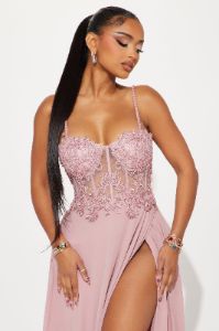 Landon Chiffon Gown - Mauve sold by Fashion Nova