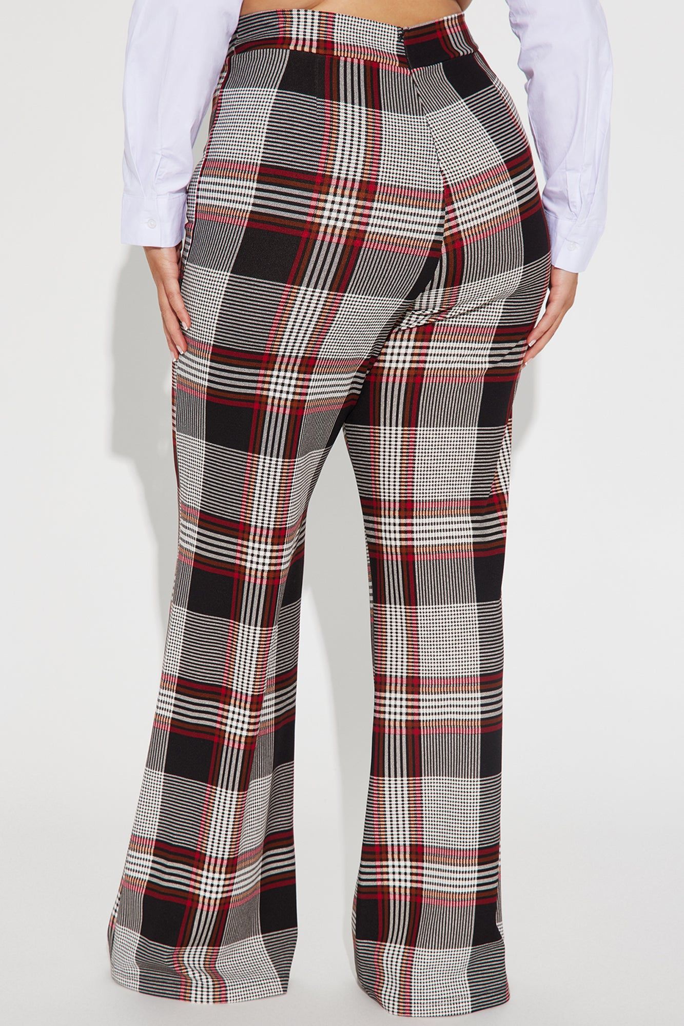 Call It Even Wide Leg Plaid Dress Pant - Red/combo sold by Fashion Nova product image thumbnail 6