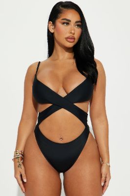 Cross Out My Name 1 Piece Swimsuit - Black sold by Fashion Nova