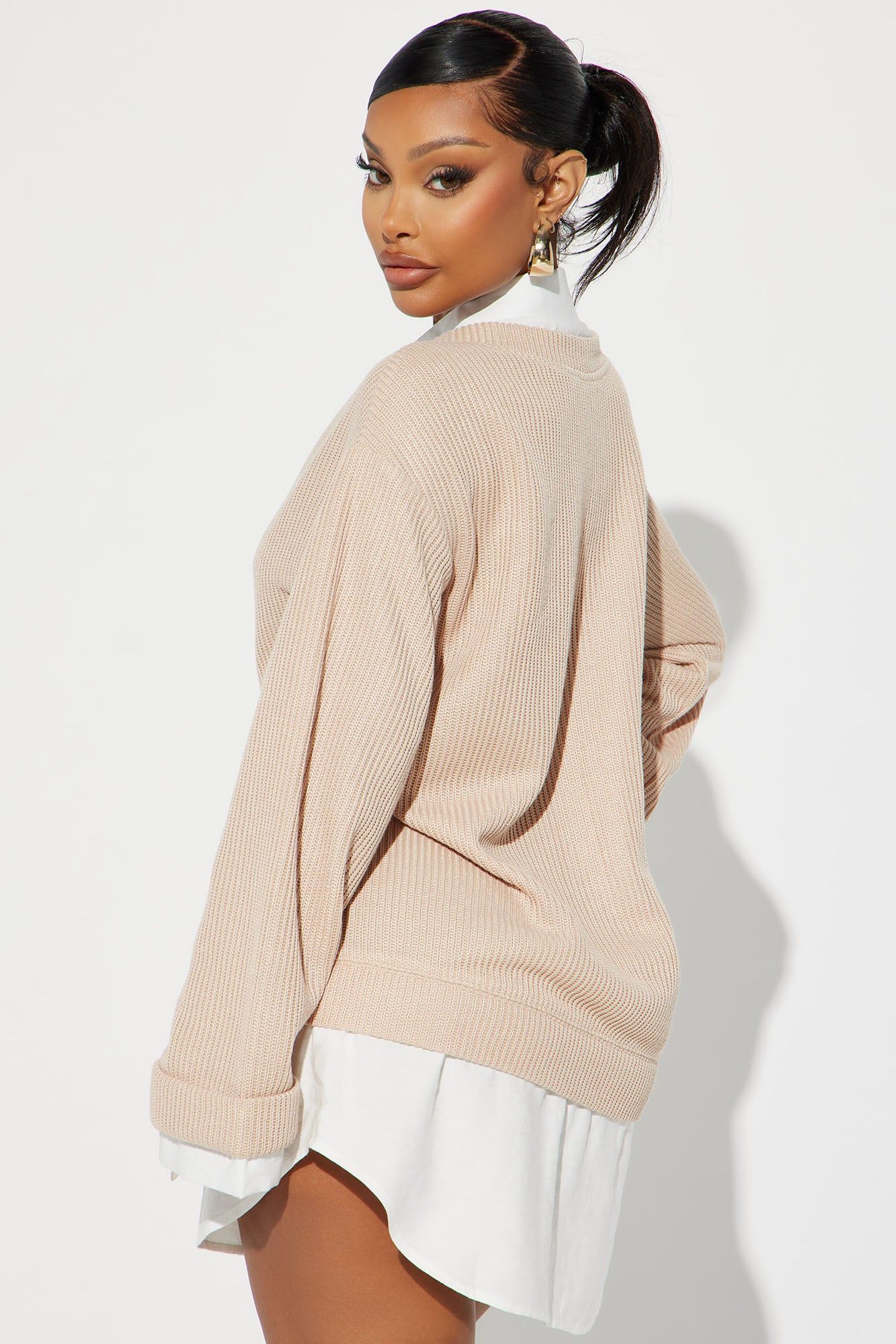 Gianna Sweater Mini Dress - Taupe sold by Fashion Nova product image thumbnail 3