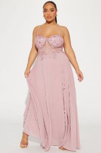 Landon Chiffon Gown - Mauve sold by Fashion Nova