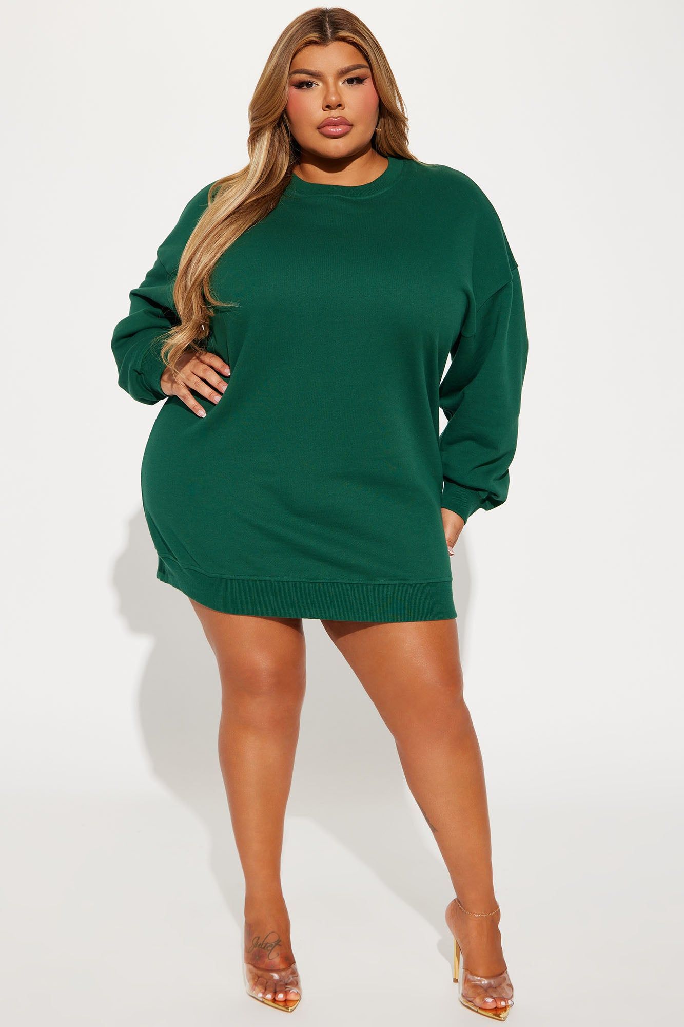 Don't Sweat It Sweater Mini Dress - Hunter sold by Fashion Nova product image thumbnail 5
