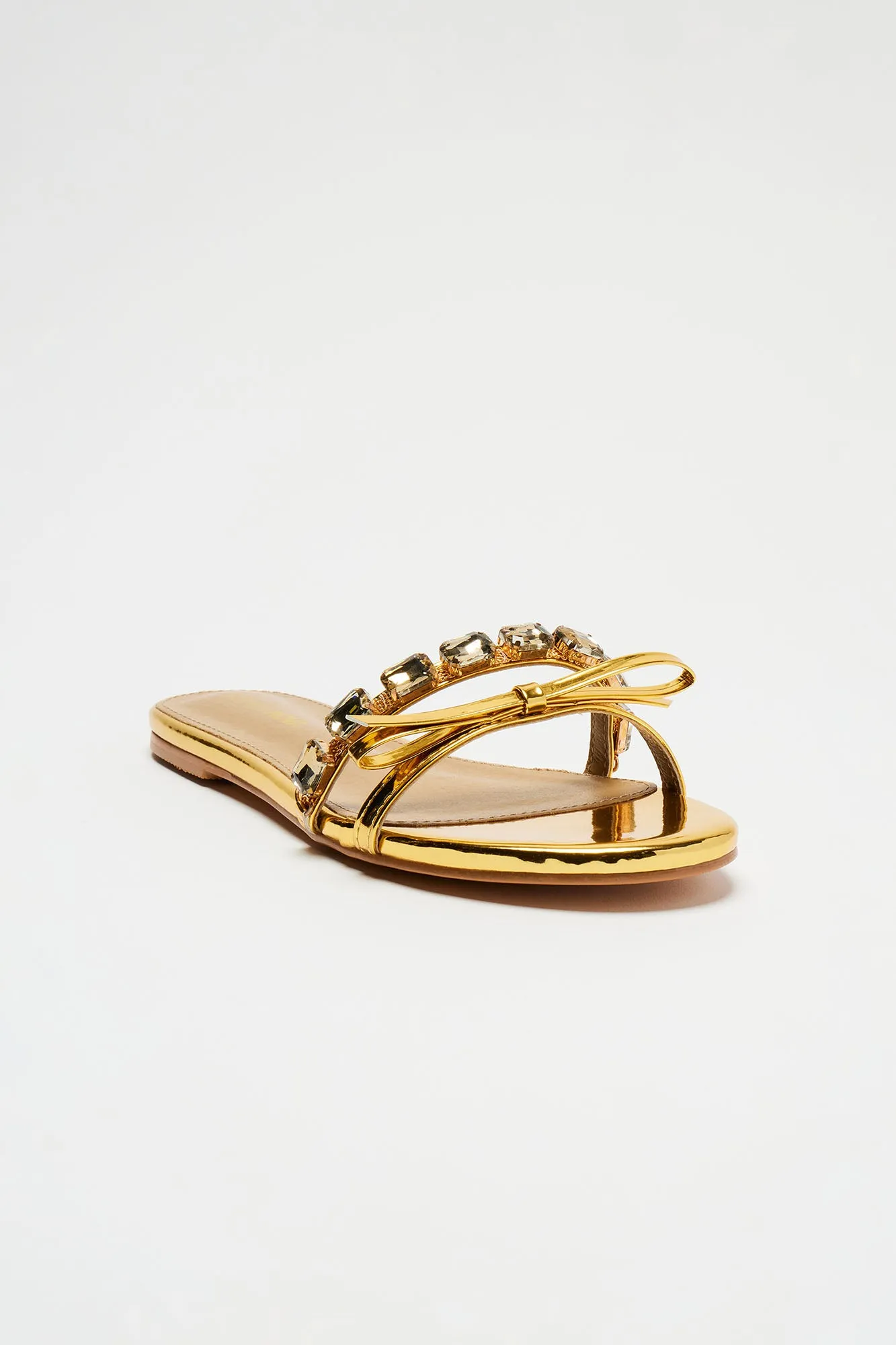 Rhea Metallic Rhinestone Sandals - Gold sold by Fashion Nova product image thumbnail 2