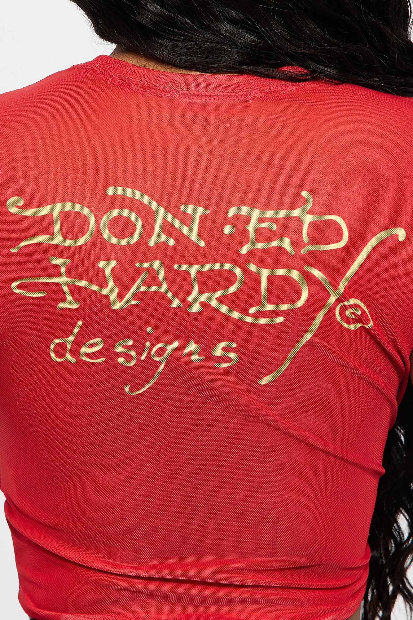 Ed Hardy Skull Mesh Fitted Tee - Red sold by Fashion Nova product image thumbnail 5