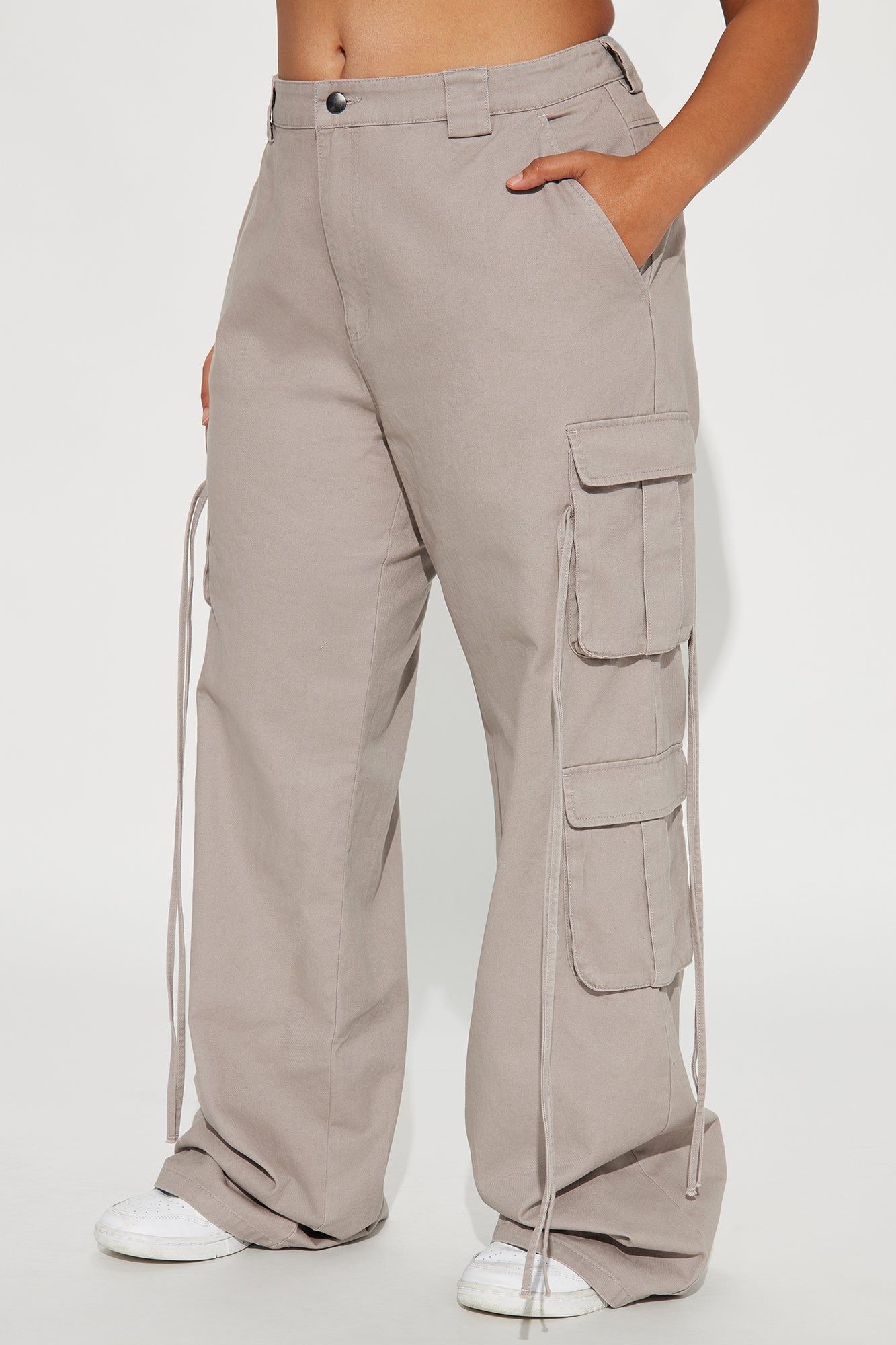 Tall Golden Hour Wide Leg Cargo Pant - Grey sold by Fashion Nova product image thumbnail 5
