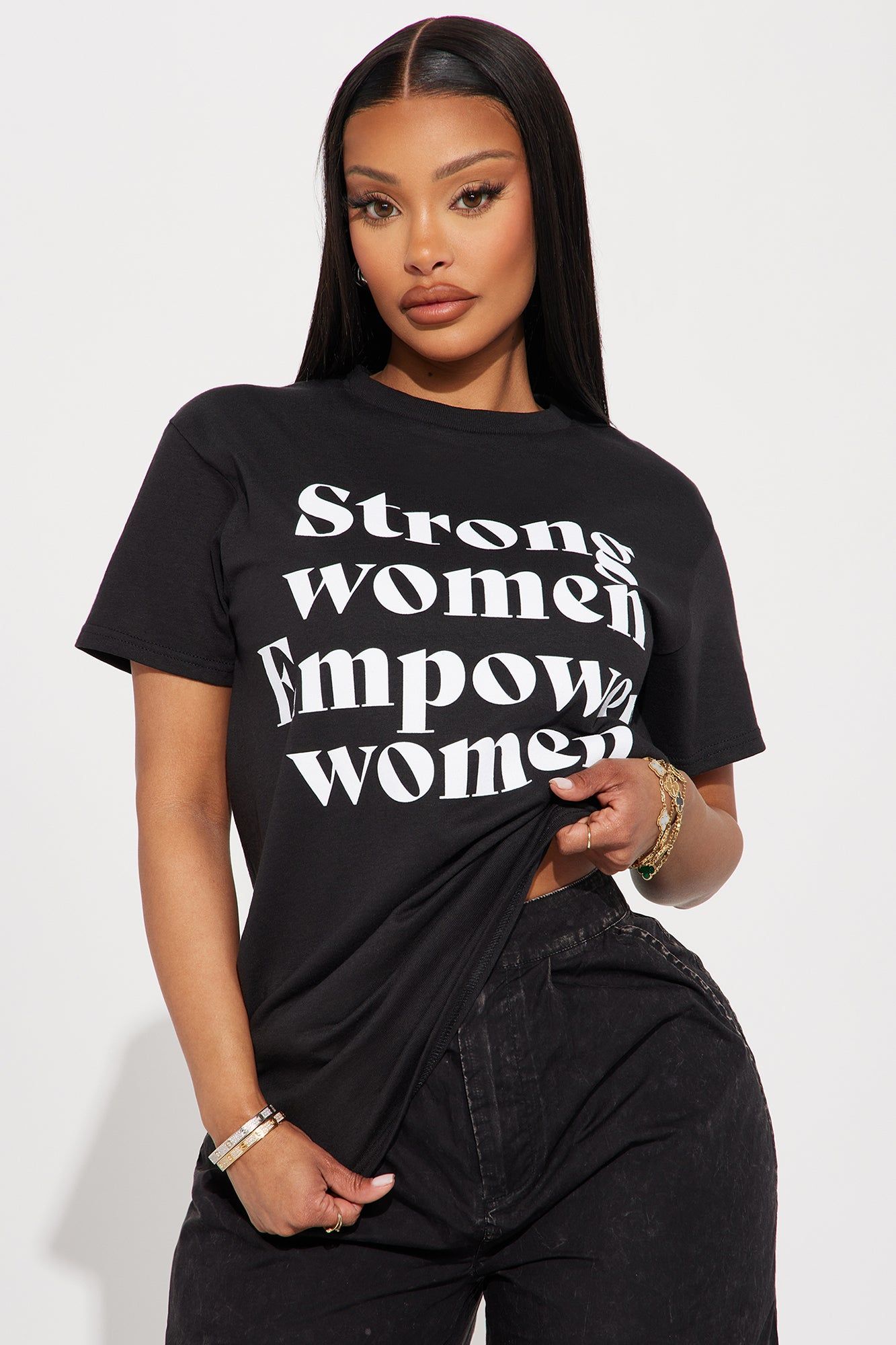 Strong Women Empower Women Tee - Black sold by Fashion Nova
