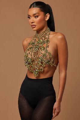 Liliana Embellished Top - Green sold by Fashion Nova