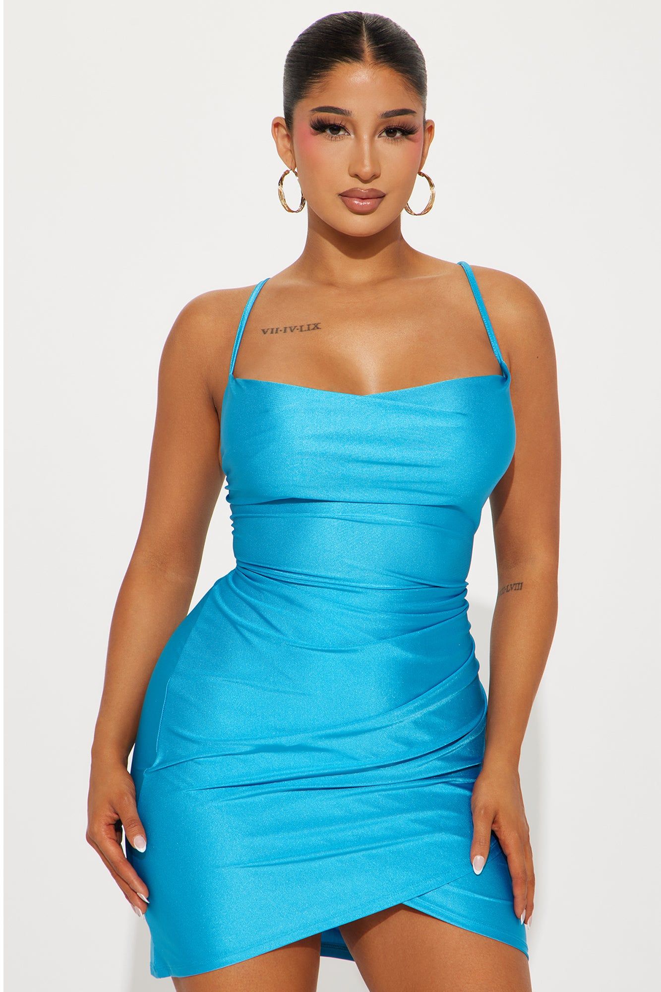 Ally Ruched Mini Dress - Aqua sold by Fashion Nova product image thumbnail 2