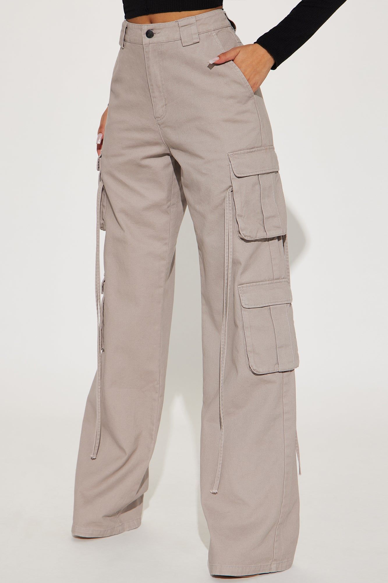 Tall Golden Hour Wide Leg Cargo Pant - Grey sold by Fashion Nova product image thumbnail 2