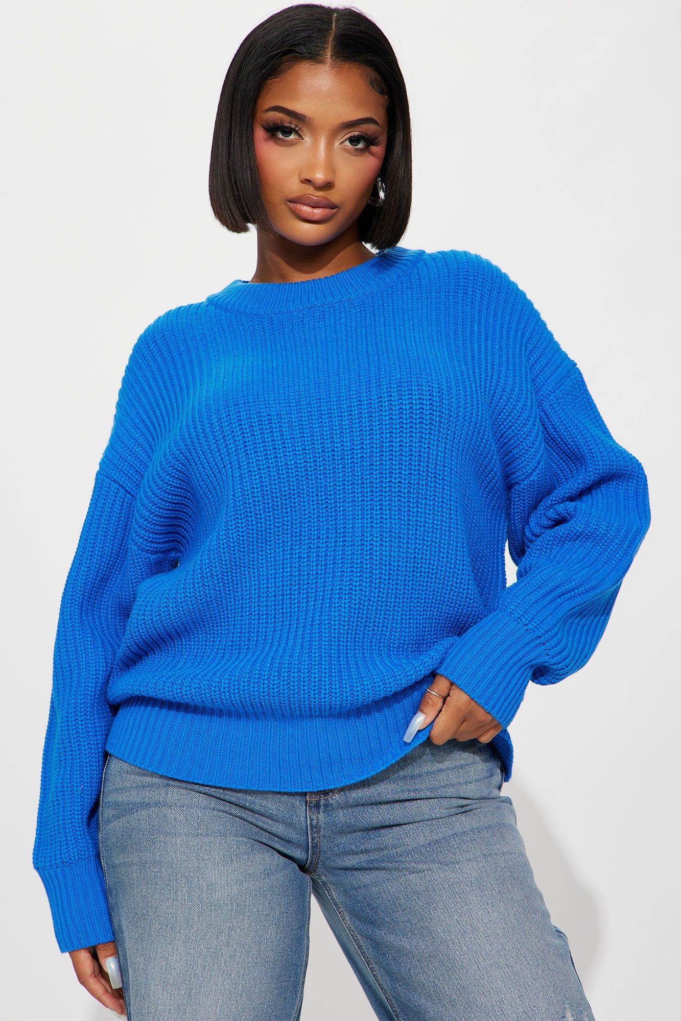Zahara Sweater - Blue sold by Fashion Nova