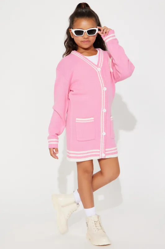 Mini Varsity Moment Mini Dress - Pink/combo sold by Fashion Nova