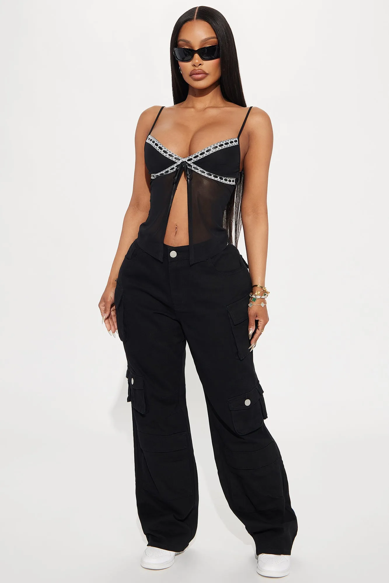 Count On It Straight Leg Cargo Pant - Black sold by Fashion Nova