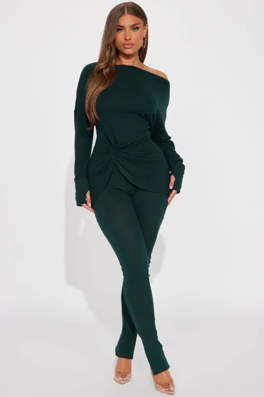Tara Twist Front Pant  Set - Olive sold by Fashion Nova