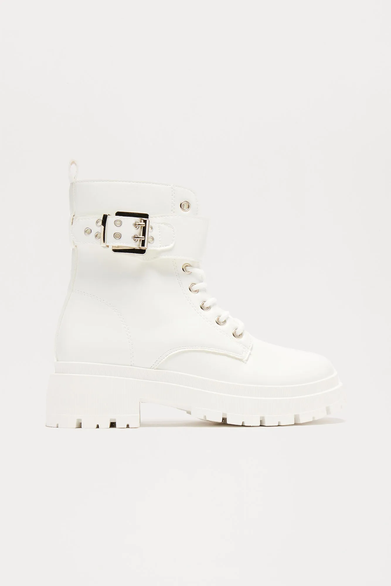 Tory Combat Boots - White sold by Fashion Nova product image thumbnail 4