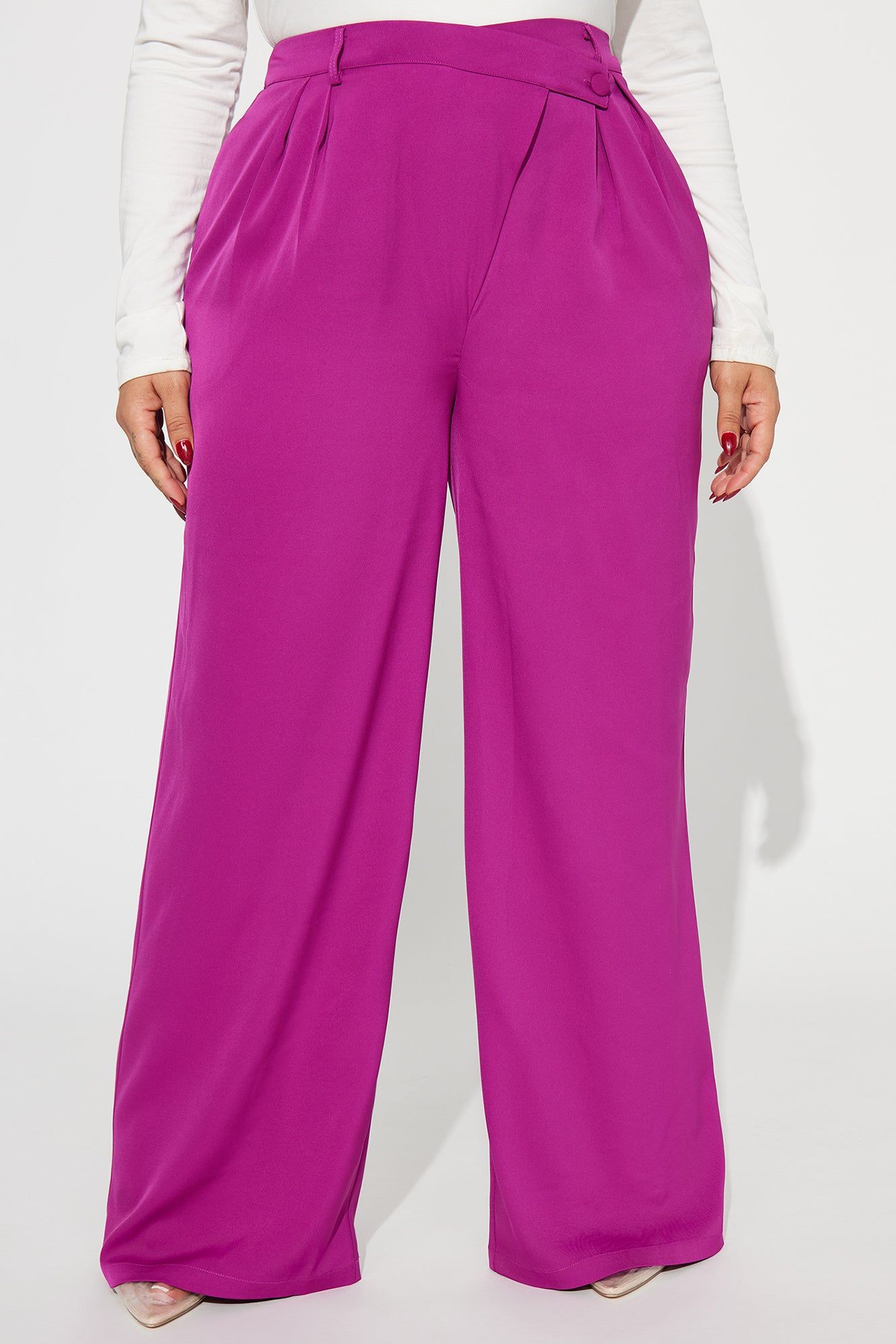 Annalise Asymmetrical Trouser - Magenta sold by Fashion Nova product image thumbnail 5