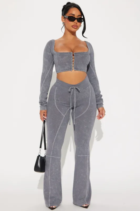 Too Chill Pant Set - Grey sold by Fashion Nova