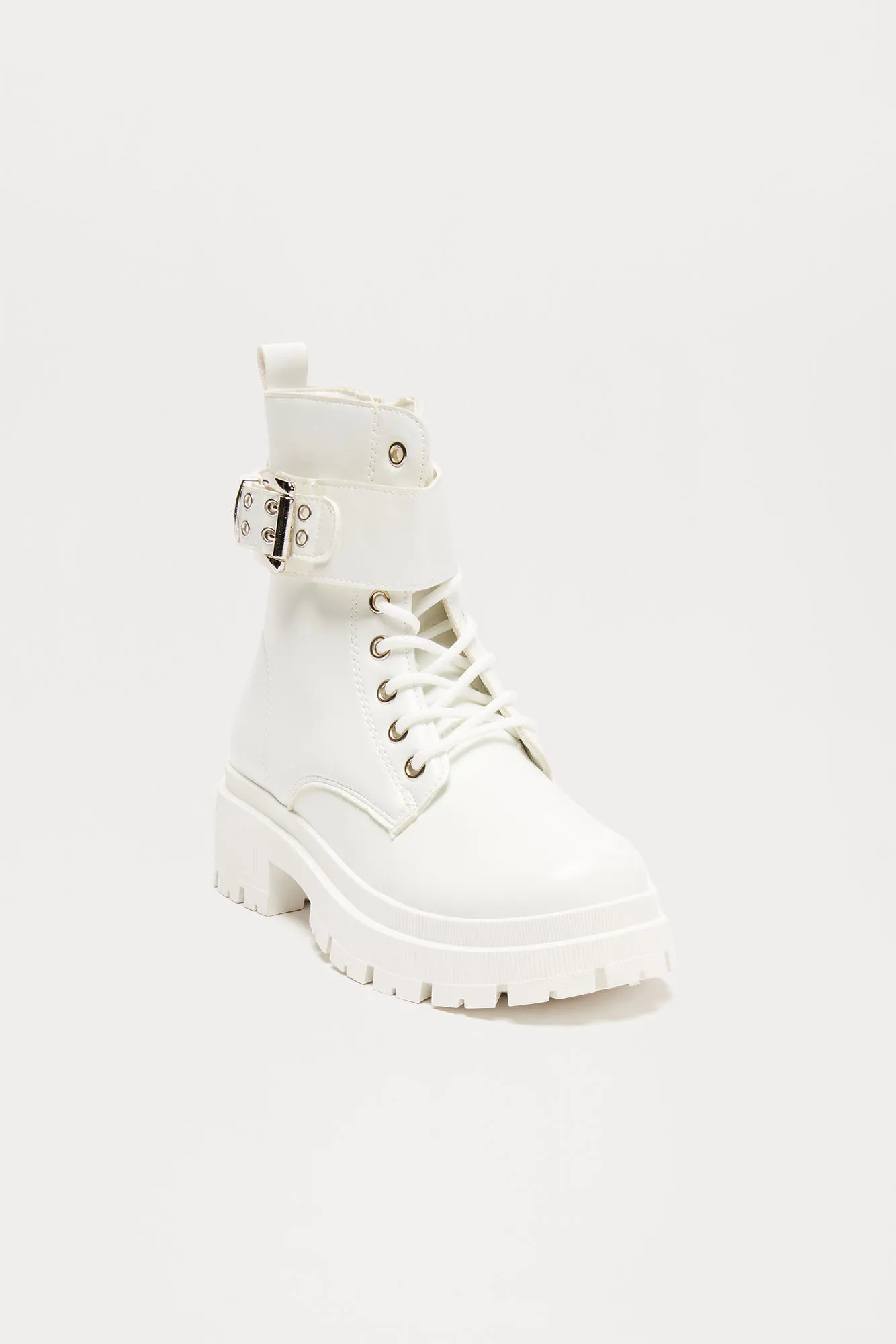 Tory Combat Boots - White sold by Fashion Nova product image thumbnail 2
