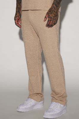 Jordan Textured Straight Pants - Tan sold by Fashion Nova