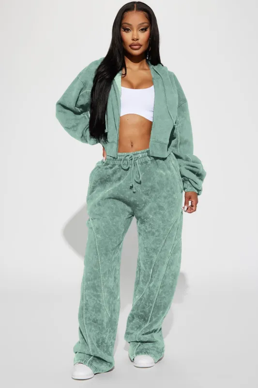 Norah Washed Lounge Pant - Sage sold by Fashion Nova