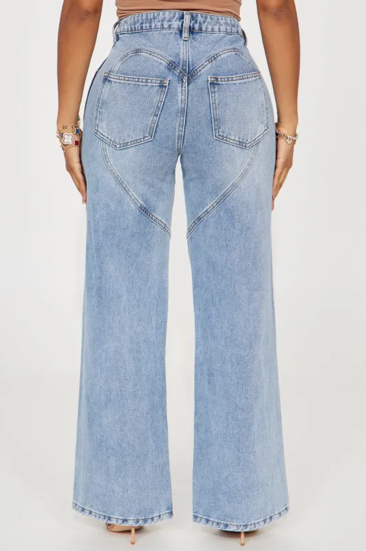 Close To The Heart Straight Leg Jeans - Medium Wash sold by Fashion Nova